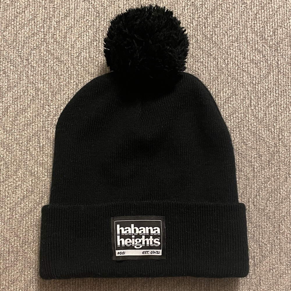 Habana Heights Black Beanie with Pom Pom $50 (NWOT)